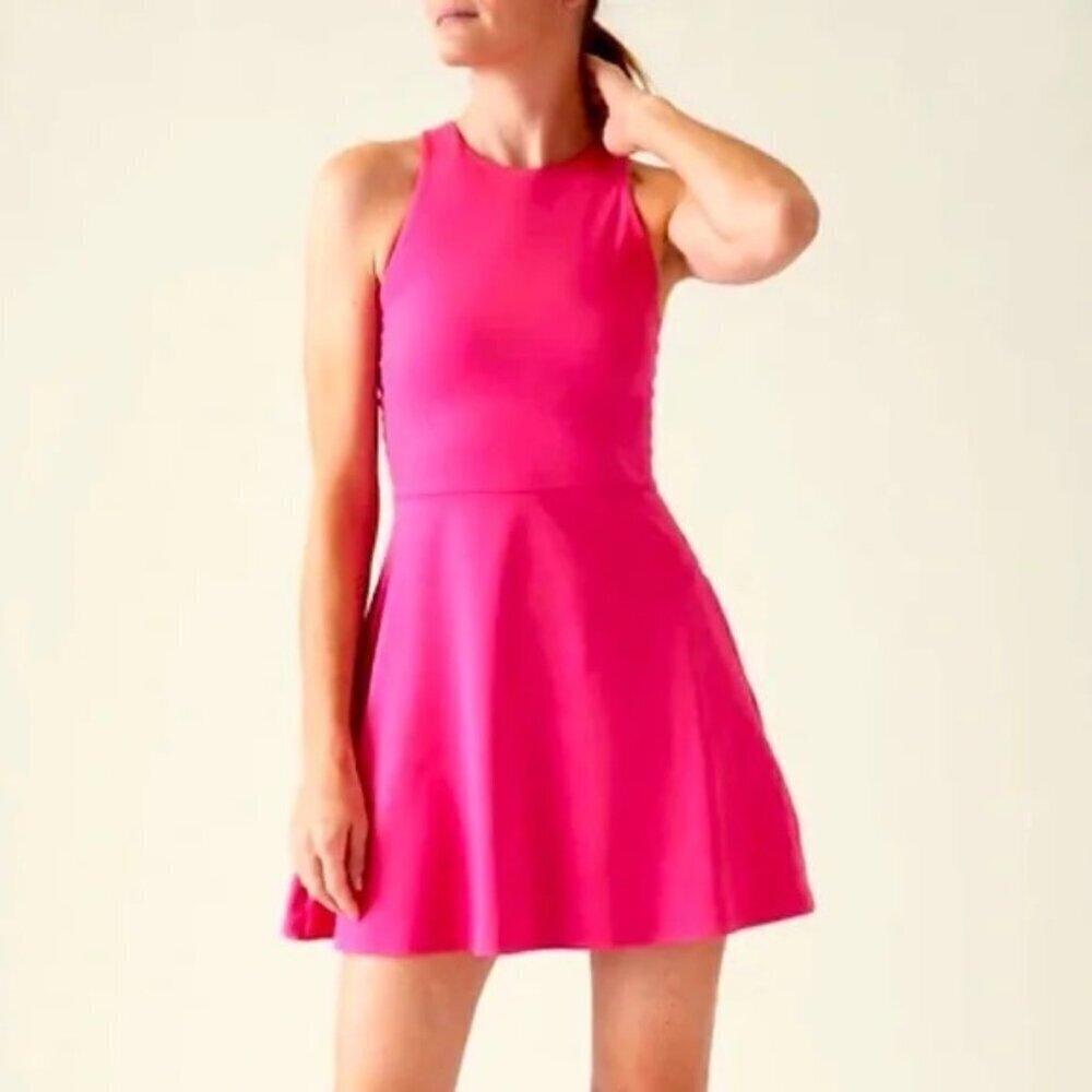 Athleta Conscious Pink Sporty Mini Dress Athleisure Commuter Sz XS